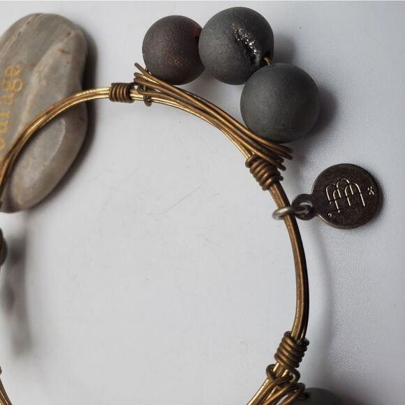 Olive Green Wire Bead Bracelet - Etsy Olive greay stone wire‎ beaded bracelet